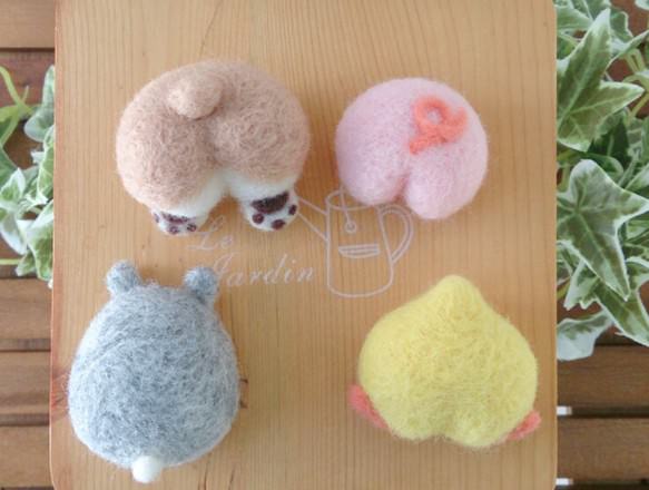 月と太陽の子守熊 動物ブローチ★おしりブローチ